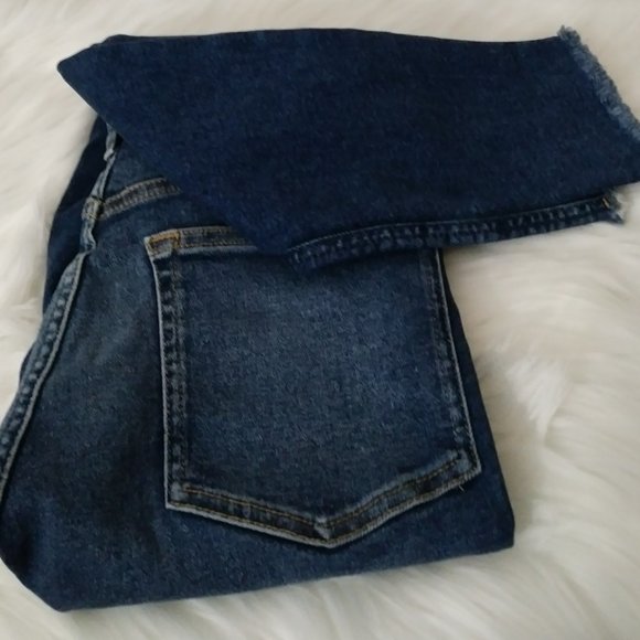 Jeans We the Free People High Rise  Frayed Hems Blue Jeans Size 28 - Picture 11 of 16